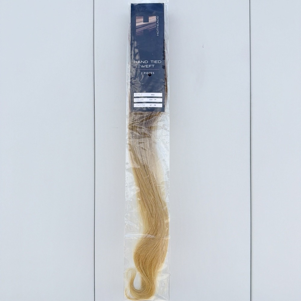 Hotheads Hand Tied Weft 22" 100% Virgin Remy Hair #6/24CM Brown To Blonde NEW